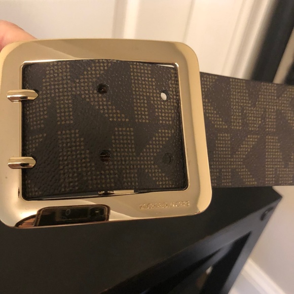 MICHAEL Michael Kors Logo Stretch Belt in Brown XS - Picture 3 of 4